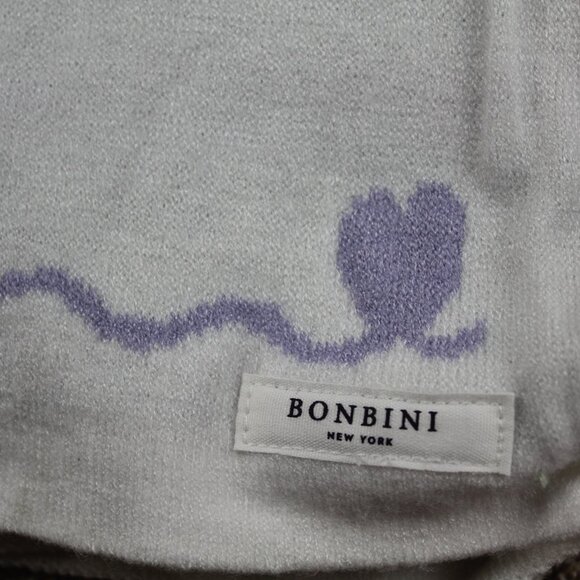 Bonbini NY Bow Heart Tulip Baby Blanket Infant Girls Pink Purple Rayon Blend NWT - Picture 3 of 8